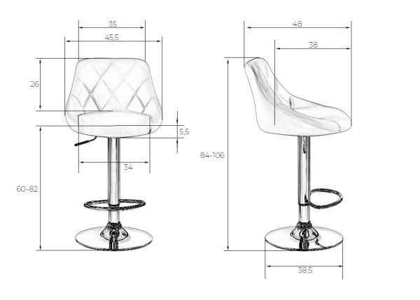 Стул барный DOBRIN LOGAN BLACK (черный велюр (MJ9-101)) 2 шт_9