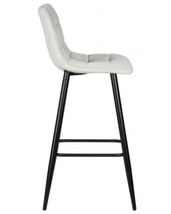 Стул барный DOBRIN NICOLE (черные матовые ножки, светло-серый велюр (108-52)) 2 шт_3