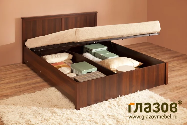 Кровать с подъемным механизмом (1600) Sherlock 42.2 Орех шоколадный (спальня)_1