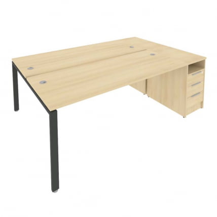 Рабочая станция с опорной тумбой Metal SystemБ.РС-СТП-2.5 Акация/Антрацит_0