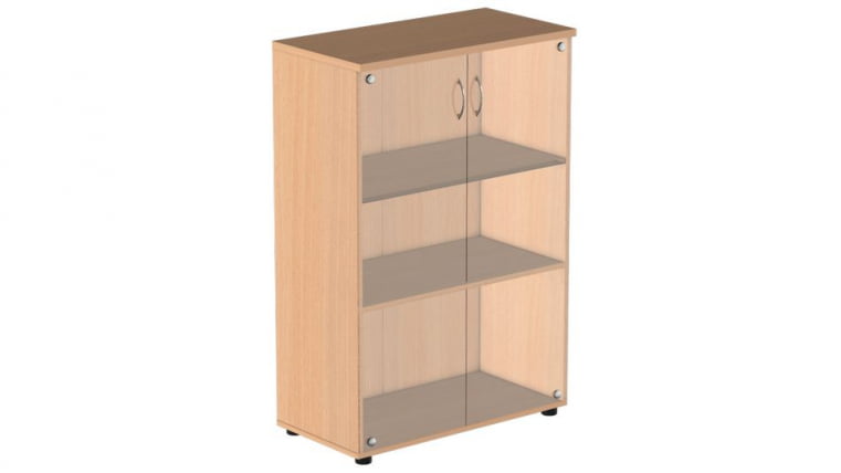 Шкаф для документов с прозрачными стеклами Р.Шс-3СБ Дуб Сонома светлый_0