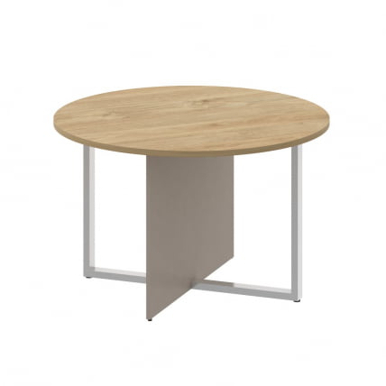 Стол переговорный, круглый SHIFT SK.SP-KR-120 Тиквуд Светлый/Капучино_0