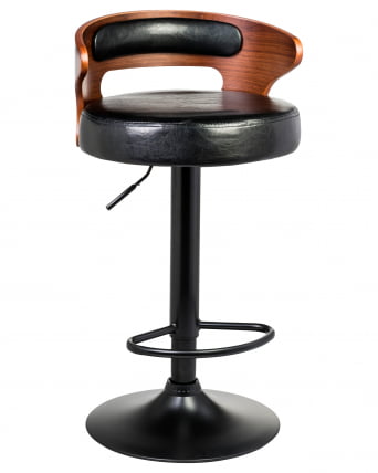 Стул барный DOBRIN FRED BLACK (коричневое дерево, чёрный)_0