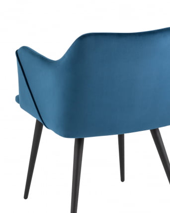 Стул с подлокотниками Джоэл велюр Cиний_6