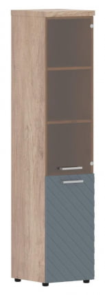 Шкаф колонка комбинированная с топом (правый) Torr LUX TLHC 42.2 R Дуб Каньон Серо-голубой_0