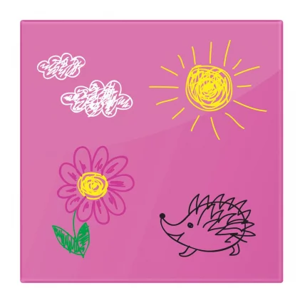 Доска магнитно-маркерная стеклянная BRAUBERG 45х45 см Розовая_5