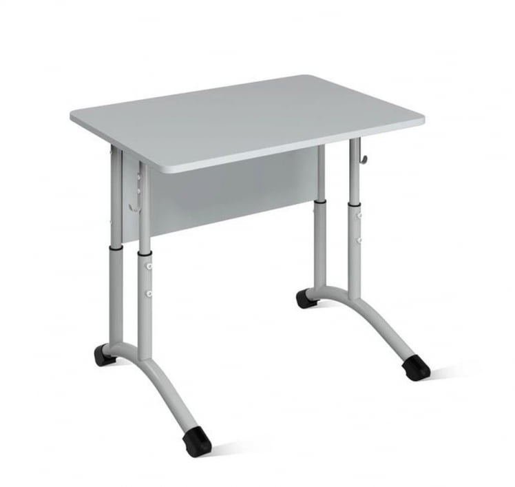 Стол ученический 1-местный регулируемый (рост 3-5) 700х500 мм ЛДСП Ясень шимо светлый/Металл Серый_0