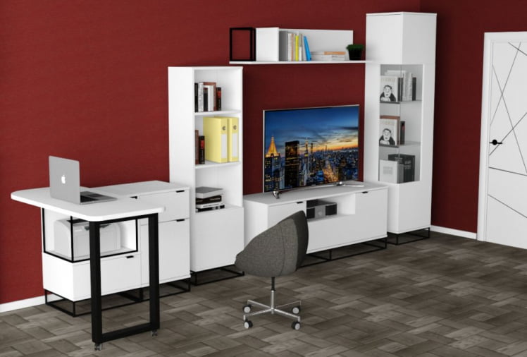 Полка навесная City средняя белый_8