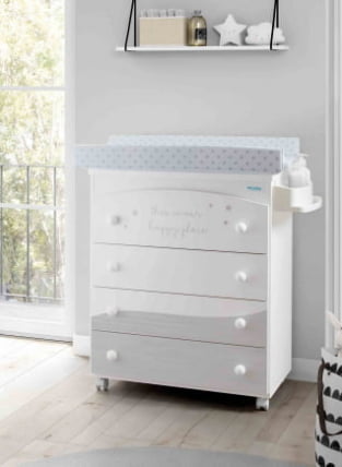 Комод пеленальный Micuna Cosmic B-970 White/Ash Grey Stars_0
