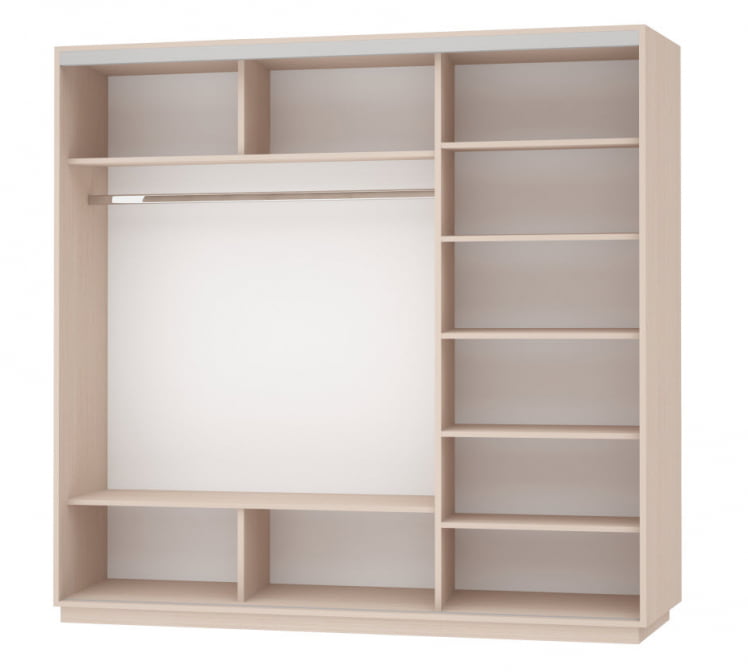 Шкаф-купе трехдверный Экспресс Трио Элемент 1800х2400h Белый снег_1