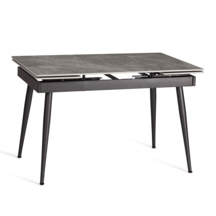 Стол обеденный Lord Grey/Лорд Грей столешница керамика (глянцевая) / опоры металл, серый/черный, (120+30+30)x80x75 см_0