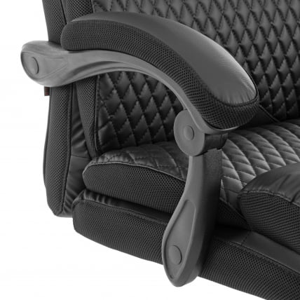 Кресло руководителя Chief metalBL кож/зам/ткань, черный/черный стеганный/черный, 36-6/36-6/TW-11_7