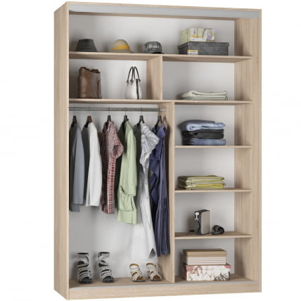 Шкаф-купе B-220х160х60-1(ДСС-Белый-D7D7)_1