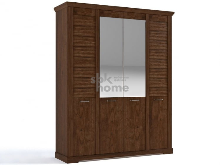 Шкаф 4-х дверный, Кантри (1860*558*2300) Орех Риббек темный, 11308 _0