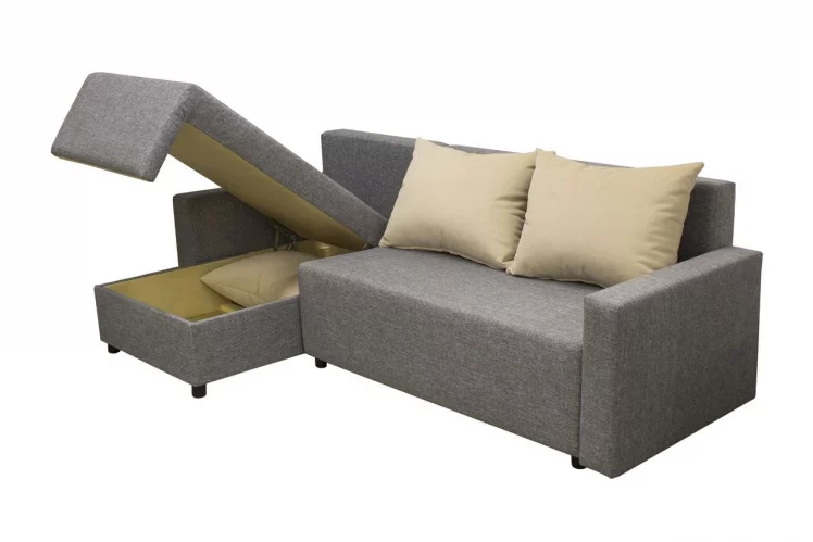 Угловой диван Sherry (3 категория) с механизмом подъема оттоманки Визит 118-Нео Латте_1