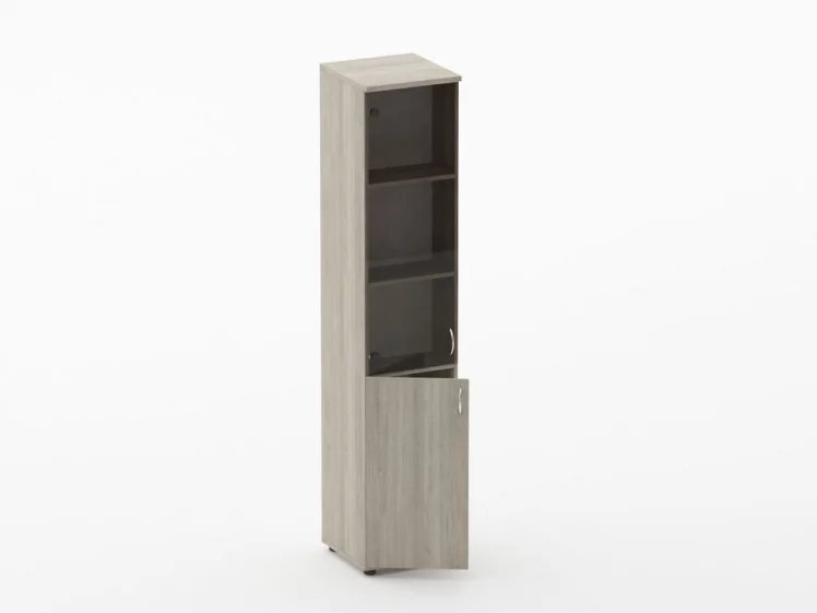 Шкаф высокий со стеклом Twin 16.16.13Л Дуб Сантана светлый_1