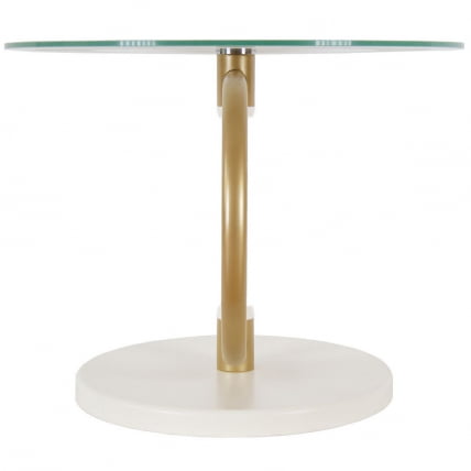 Стол журнальный Дуэт 13Н Золото, слоноая кость / стекло прозрачное_1