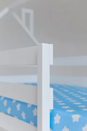 Кровать-домик двухъярусный белый с ящиками Звёзды_2