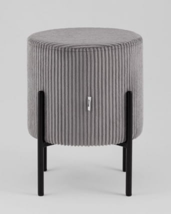 Пуф Кейси велюр рельефный светло-серый_1