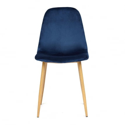 Стул BREEZE (mod. 4724) металл/ткань, 44х48х87см,темно-синий/натуральное дерево_1