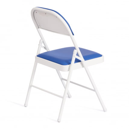 Стул складной FOLDER (mod. 3022G) каркас: металл, сиденье/спинка: экокожа, 46.5 х 47.5 х 79 см, blue (синий) / white (белый)_2