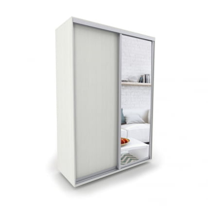 Шкаф-купе 2-х дверный Акцент-Сим ДЗ 1600х600  Выбеленное дерево_0