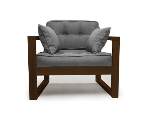 Диван одноместный DEmoku Д-1 серебристо-серый_темный дуб_0