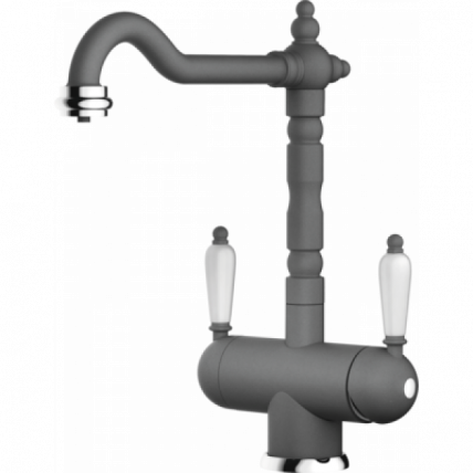 Смеситель Омоикири Амагасаки-Пл Латунь/Гранит/Платина / Omoikiri Amagasaki-Pl_0