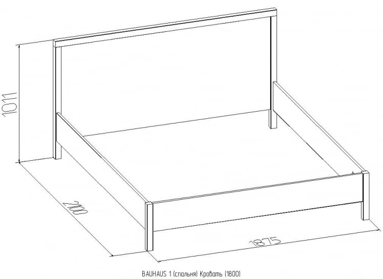 Кровать (1800) BAUHAUS 1 Дуб Сонома/Орех шоколадный(спальня)_1
