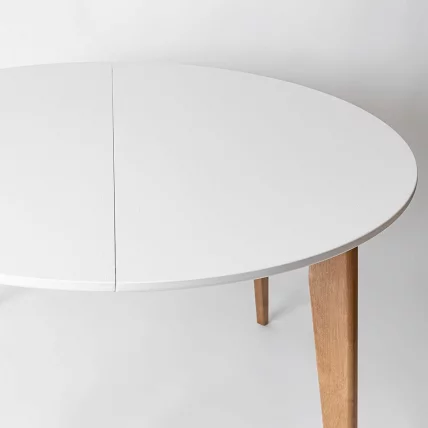 Стол обеденный Орион Plus 100x100 Эмаль белая Морилка Дуб натуральный_3