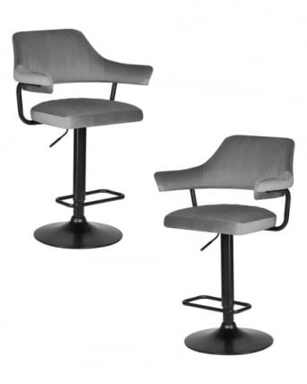 Стул барный DOBRIN CHARLY BLACK (серый велюр (MJ9-75)) 2 шт_0