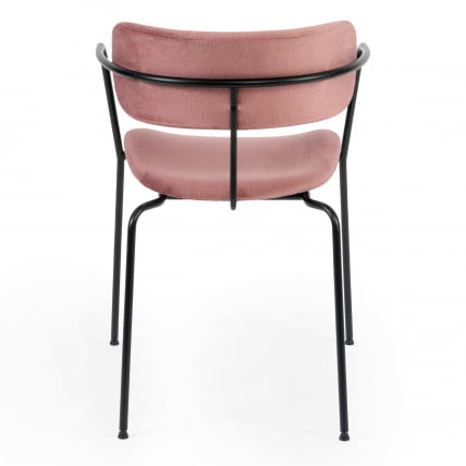 Стул VAN HALLEN (mod. 2433S) ткань/металл, 54,5х53,5/76 см, высота до сиденья 46 см, коралловый/черный_3