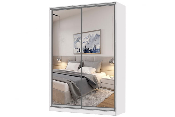 Шкаф-купе 2-х дверный Виктория 1600х584х2300, Белый 16ДЗДЗ-ПЯ-Б 310-413_0