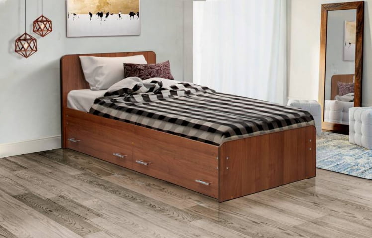 Кровать с ящиками на уголках №5 ЛДСП 800*1900 Дуб молочный_0