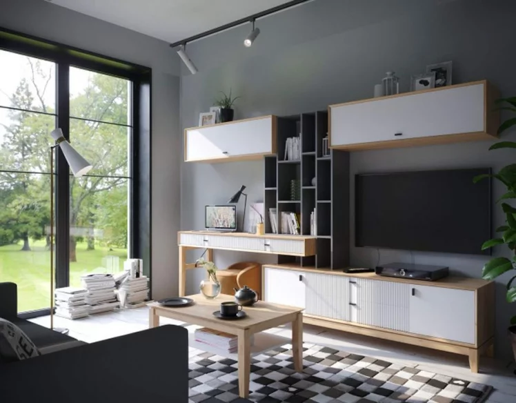 Тумба ТВ 1800 Бари ЛД 698.010.000 Дуб Золотой Белый_5