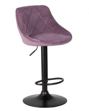 Стул барный DOBRIN LOGAN BLACK (пудрово-сиреневый велюр (MJ9-52)) 2 шт_1