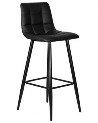 Стул барный DOBRIN NICOLE (черные матовые ножки, черная экокожа (P-01)) 2 шт_2