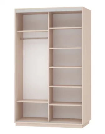 Шкаф-купе двухдверный Экспресс Дуо Медиум 1400х2200h Дуб молочный_1