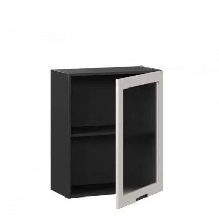 Шкаф кухонный 600 со стеклом Джамис ЛД 296.350.000.147 Черный Кашмир_1