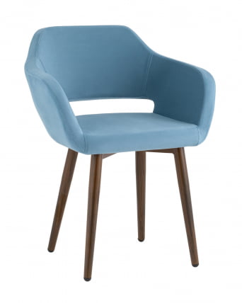 Стул с подлокотниками Саймон велюр Пыльно-голубой_0