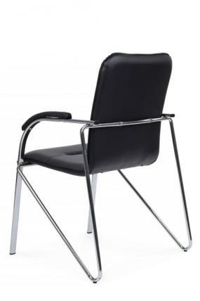 Стул Самба с мягкими подлокотниками SMB-01H Хром гальв. Черный_4