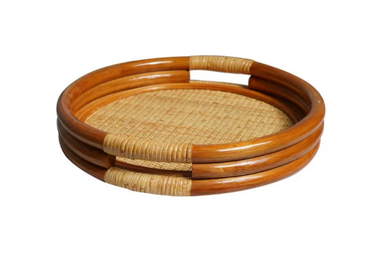 Поднос круглый 21/03 миндаль матовый_0