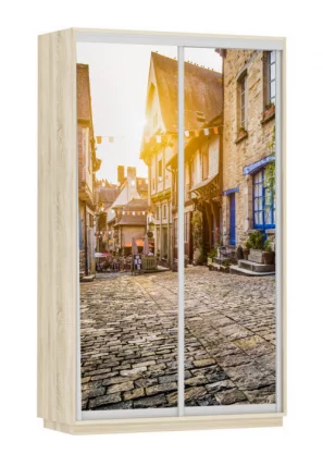 Шкаф-купе двухдверный Экспресс Дуо 1200х2400h Улица/Дуб сонома_0