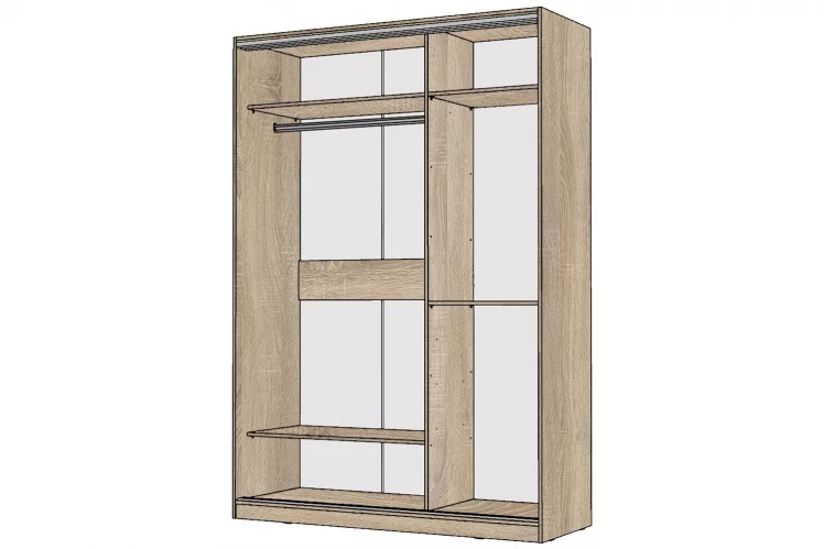 Шкаф-купе 2-х дверный Виктория 1400х584х2300, Дуб сонома светлый 14ДЛЛЛДЗЗЗ-Дсс 310-41_1
