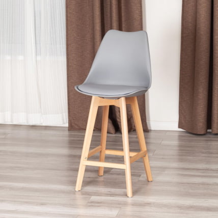 Стул барный TULIP BAR (mod. C1014H-1) / 1 шт. в упаковке пластик/дерево, 42 х 47,5 х 104 см, Grey (серый) 92717 / натуральный_10