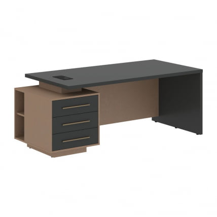 Стол руководителя левый VELION VCT 2090 L Яшма черный Кобра_0