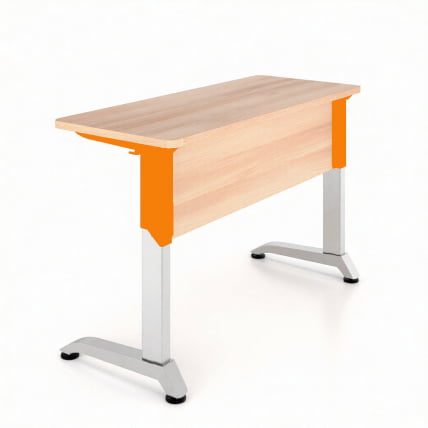 Парта двухместная Де Гласси Н (рост 3-5)  ЛДСП Серый/ Металл Серый+Оранжевый_0