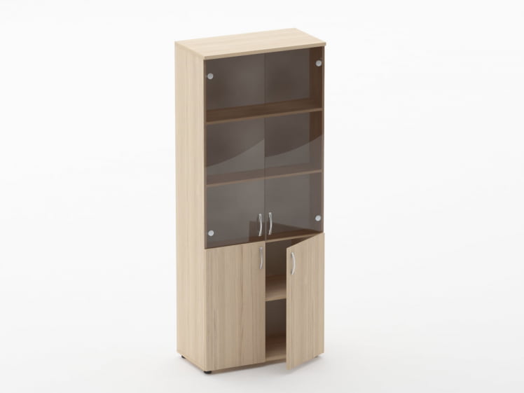Шкаф высокий со стеклом Glassy 6.19.151 Бук светлый_1