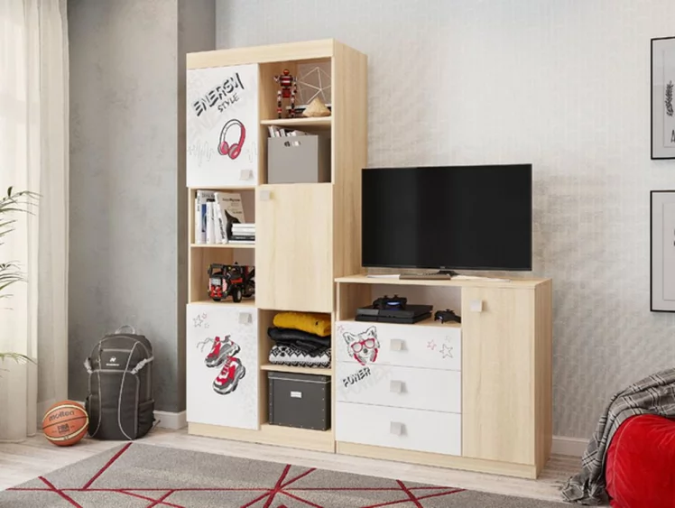 Комод Энерджи MDE-06 Дуб сонома Белый_3