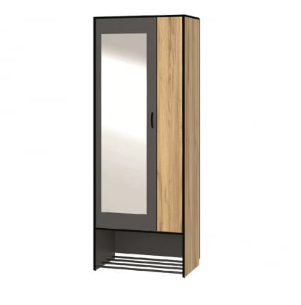 Шкаф двухстворчатый Ольга-Лофт 3.1 Дуб Крафт золотой Темно-серый_0